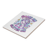 Carreau Licorne Jeu Sur Paillettes Sur Graphisme Marchandi (Côté)