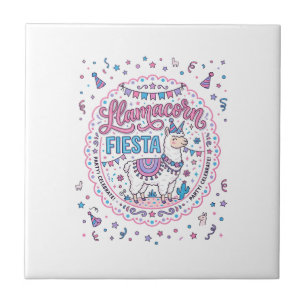 Carreau Licorne Llamacorne Fiesta T-shirt Graphique Amusan