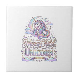Carreau Licorne Lune Enfant Licorne Conception Originale Z