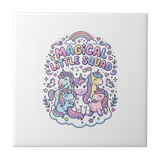 Carreau Licorne Magical Little Squad Conception Graphique (Devant)