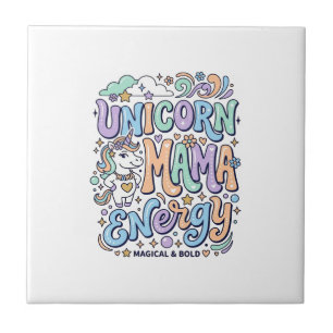 Carreau Licorne Maman Énergie Kawaii Dessin Vectoriel_1