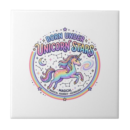 Carreau Licorne née sous les étoiles de licorne Impression (Devant)