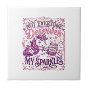Carreau Licorne Pas tout le monde ne mérite mes paillettes