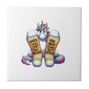 Carreau Licorne portant des chaussettes hommes femmes enfa
