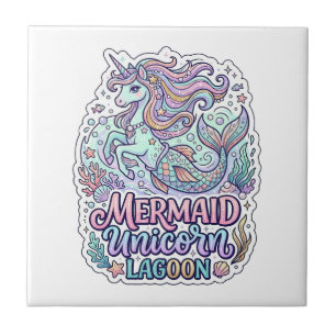 Carreau Licorne Sirène Licorne Lagune Conception Graphique