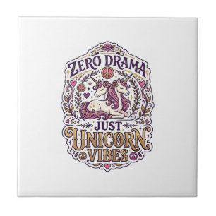 Carreau Licorne Zéro Drame Juste Licorne Vibes Élégant Bla