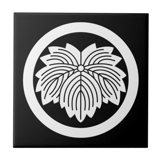 Carreau Lierre à feuilles pointues en cercle (Devant)