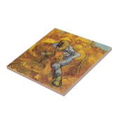 Carreau Lieuse de gerbes (d'après Millet) par Vincent van  (Côté)