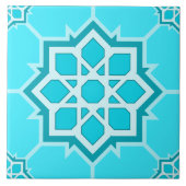 Carreau Light Blue Islamic Geometric Seamless Pattern (Devant)