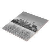 Carreau Ligne d'horizon Philadelphie en noir et blanc (Côté)