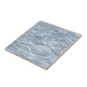 Carreau Ligne d'onde indigo Art (Côté)