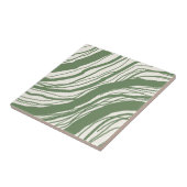 Carreau Lignes Abstraites modernes Sage Vert Blanc (Côté)