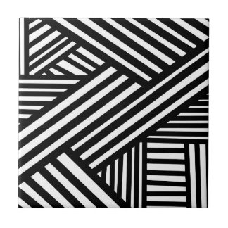 Carreau Lignes abstraites noires et blanches Art optique m