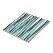 Carreau Lignes bleues cyan motif de Stripey d'océan (Côté)