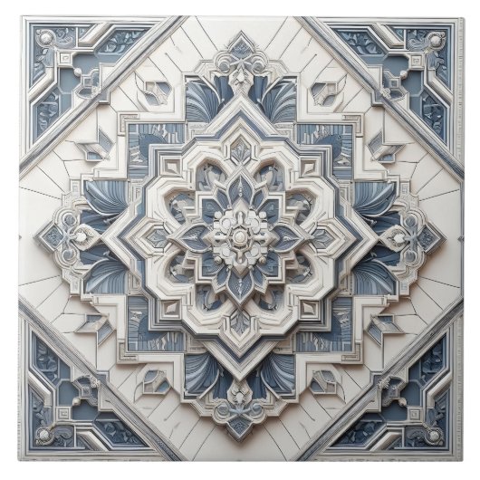 Carreau Lignes circulaires Art Déco Modernes Toutes Gris (Devant)