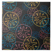 Carreau Lignes de Dollar de Sable Rouge Jaune Bleu (Devant)