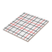 Carreau Lignes de grille noire rouge Conception de plis (Côté)