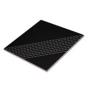 Carreau Lignes Diagonales Élégantes Sur Noir (Côté)