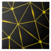 Carreau Lignes d'or triangles noirs géométriques (Devant)