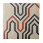 Carreau Lignes graphiques orange et bleu<br><div class="desc">Des lignes graphiques orange et bleu traversent cette pièce de Chariklia Zarris. La ligne orange traverse la majeure partie du travail,  tandis que les lignes bleues ont un motif discernable. Achetez la vôtre dès aujourd'hui !</div>