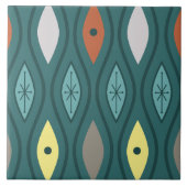 Carreau Lignes modernes Wavy du milieu du siècle rétro Tur (Devant)