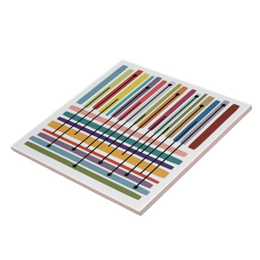 Carreau Lignes simples Art Abstrait coloré (Côté)