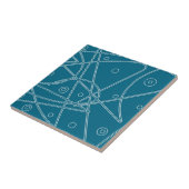 Carreau Lignes turquoise art Abstrait Cercles Minimalisme (Côté)