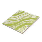 Carreau Lignes Wavy Abstraites modernes Avocado Vert Blanc (Côté)