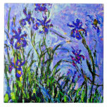 Carreau Lilac Irises art de Claude Monet,<br><div class="desc">Célèbre tableau de fleurs de Claude Monet,  Lilac Irises.</div>