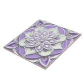 Carreau Lilac Purple et Blanc Faux Relief Floral Flower (Côté)