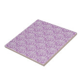 Carreau Lilac Purple et blanc Floral Damask (Côté)