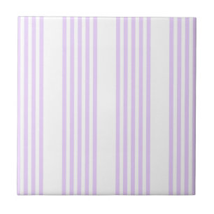 Carreau Lilac violet et blanc cinq bandes motif