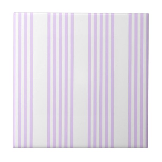 Carreau Lilac violet et blanc cinq bandes motif (Devant)
