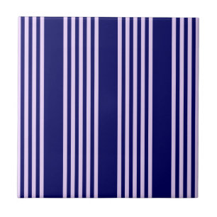 Carreau Lilac violet et bleu marine cinq bandes motif