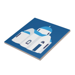 Carreau L'île grecque Santorin Blue Dome