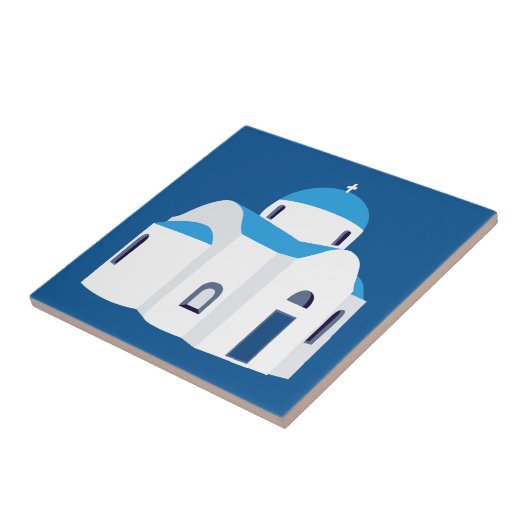 Carreau L'île grecque Santorin Blue Dome (Côté)