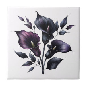 Carreau Lilies d'Arum Noirs Gothiques