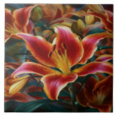 Carreau Lily éclatante dans un jardin à Dusk (Devant)