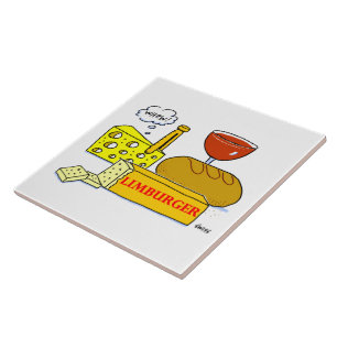 Carreau Limburger Fromage Amour Cartoon humoristique Cuisi