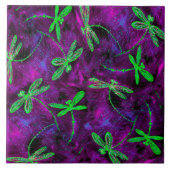 Carreau Lime Green Dragonlies on Pink & Purple (Devant)