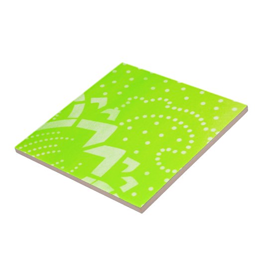 Carreau Lime Green geomentric dot stripe graphic pattern (Côté)