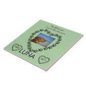 Carreau Lime Green Pawprint Heart Memorial (Côté)