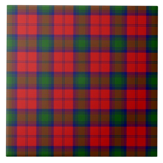 Carreau Lindsay tartan rouge vert plaid (Devant)