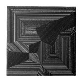 Carreau Lineart de style moderne noir (Devant)