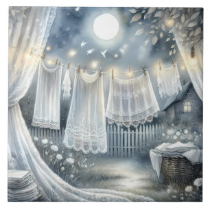 Carreau Linge de maison sous la lune Cottagecore