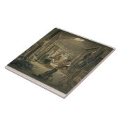 Carreau L'intérieur de la hutte d'un chef de Mandan, plat (Côté)