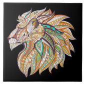 Carreau lion abstrait de couleur vive (Devant)