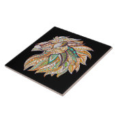 Carreau lion abstrait de couleur vive (Côté)