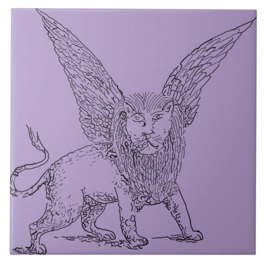 Carreau Lion ailé symbole de Saint Marc (Devant)