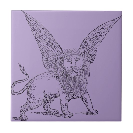 Carreau Lion ailé symbole de Saint Marc  (Devant)